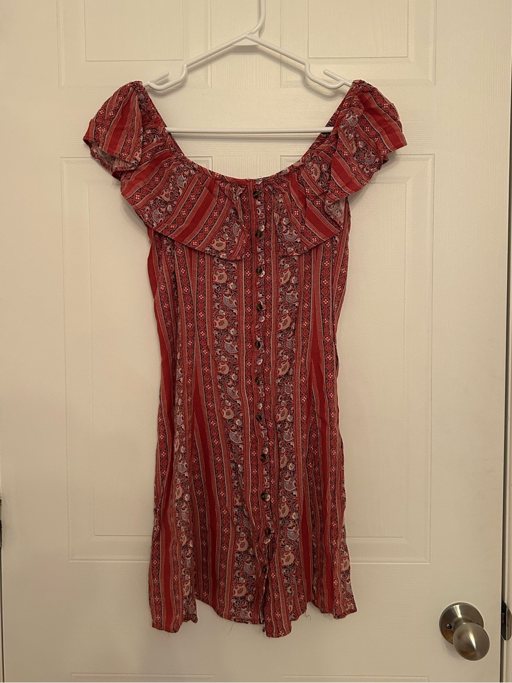 American Eagle Outfitters Red Floral Print Mini Dress Women’s Size S
